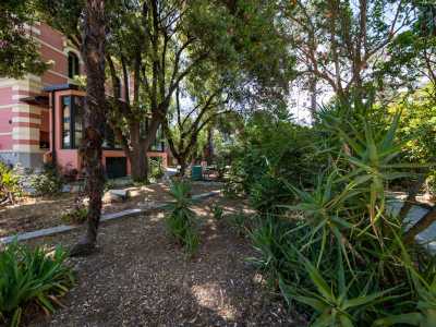 Quest�area � tenuta perennemente all�ombra da due imponenti querce secolari e impreziosita da piante da frutto